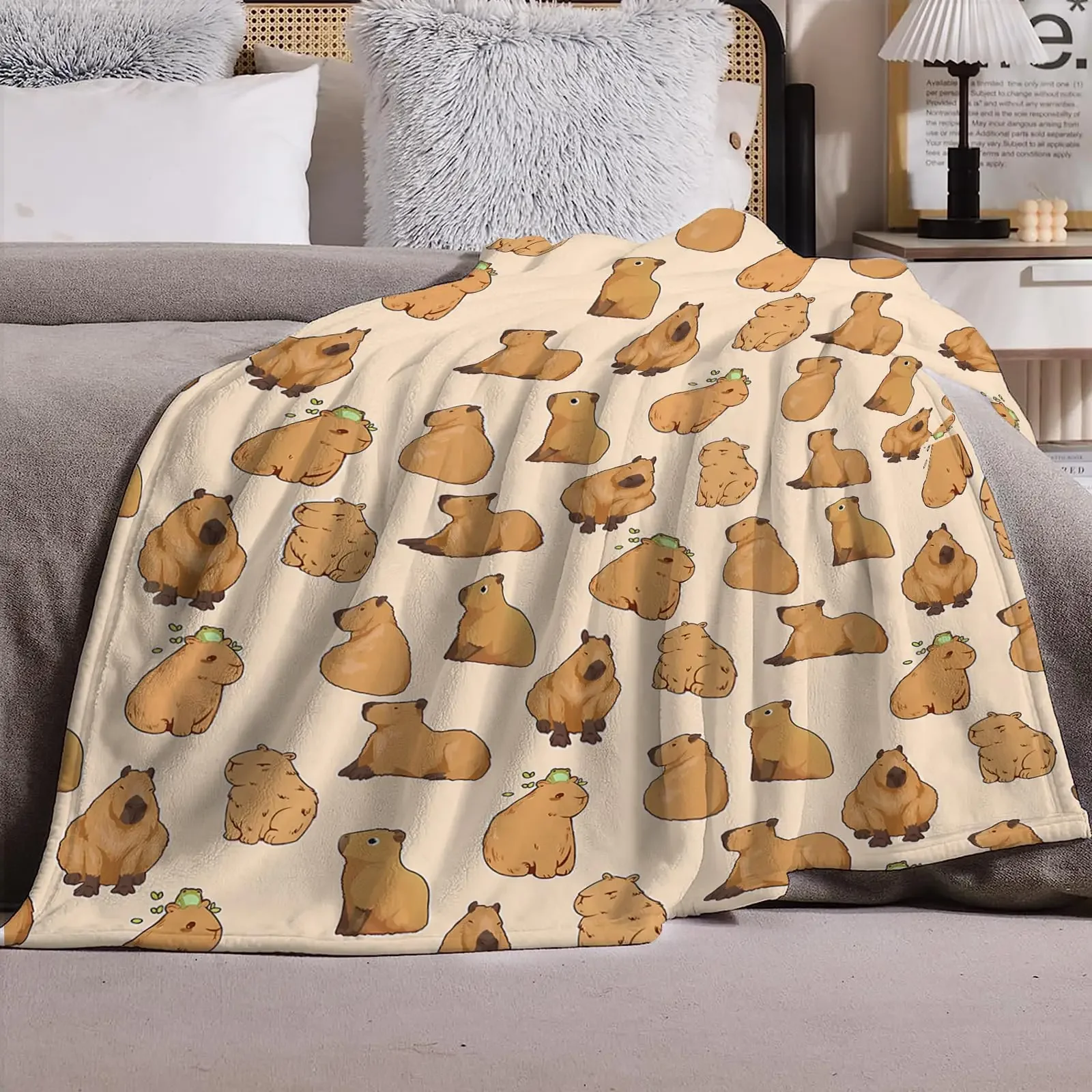 KACISSTY Animals Capybara Blankets Funny Cute Capybaras Theme Throw Blanket Thin Flannel Quilts Air Condition Quilt Gifts 2