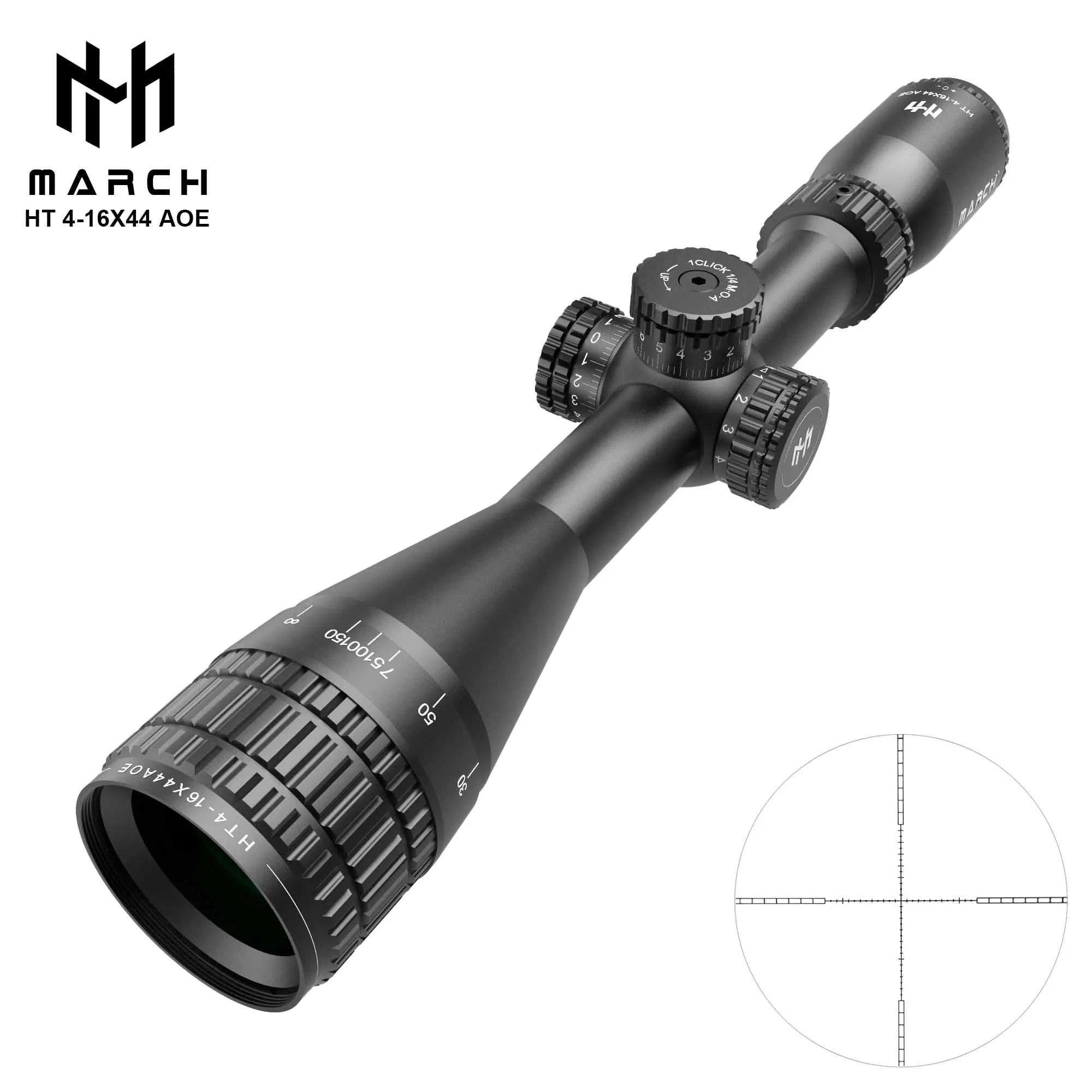 March New  HT4-16X44 AOE Compact Air Guns, Imagem de  Clara e Iluminação Para Caça e Competição，Caça 5