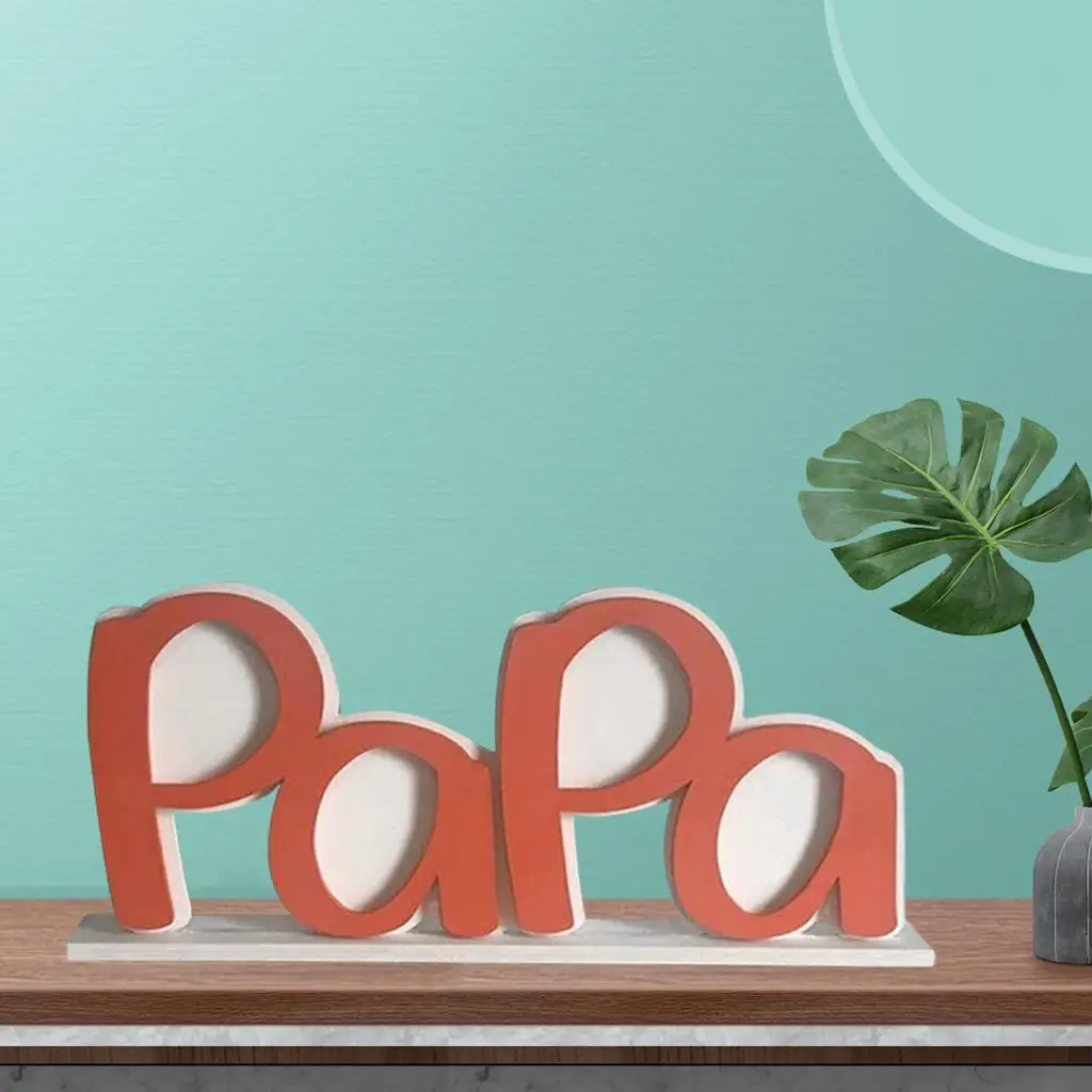 Kreatywny tata/Papa litery dekoracja na biurko do sypialni z drewnianą ramą obraz