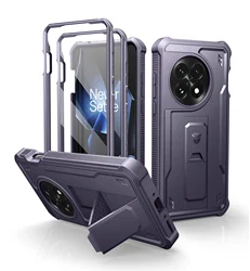 Full Body Bumper Military Grade Armor Shockproof Case with Built-in Screen Protector and Bracket (Phantom Purple)
