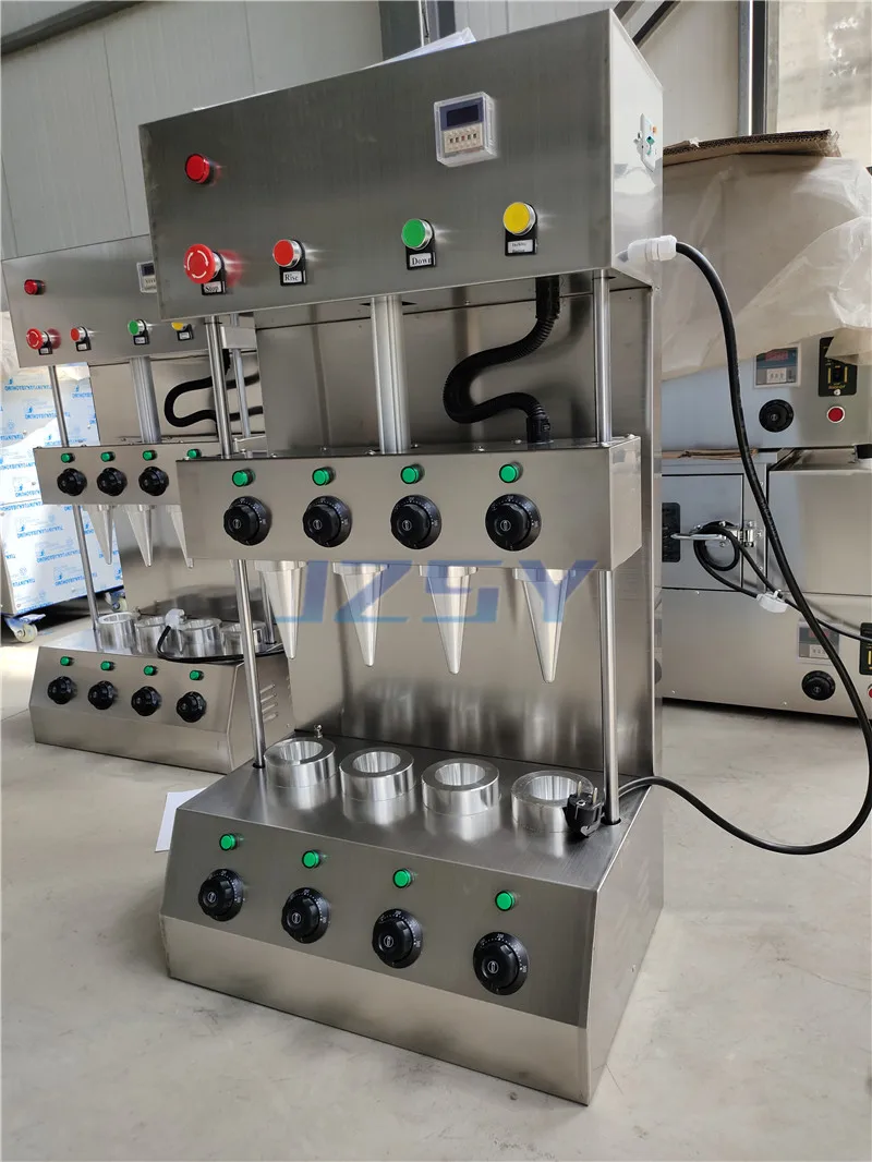 High Efficiency Commercial Electric Commercial 4 Cone Molds Pizza Cone Forming Machine/Pisa Ice Cream Cone Maker Bakery Machine images - 6