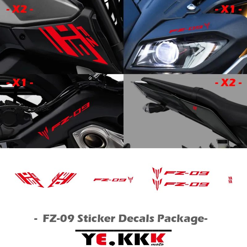 For YAMAHA FZ-09 FZ09 FZ 09 MT 09 Sticker Decals Package Front and Rear Shell Fairing Sticker Decals Hollow Custom for yamaha xt 600 z tenere 1983 1984 fairing shell sticker decal replica full car sticker decals