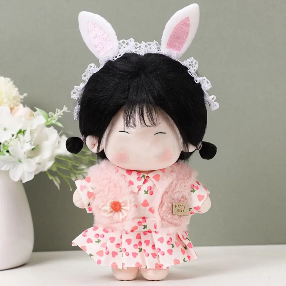 인형 옷 인형 액세서리, 여러 가지 빛깔의 미니어처 원피스 세트 로리타 나비매듭 코스프레 셔츠 교정기 세트, 코튼 인형 인형, 20cm
