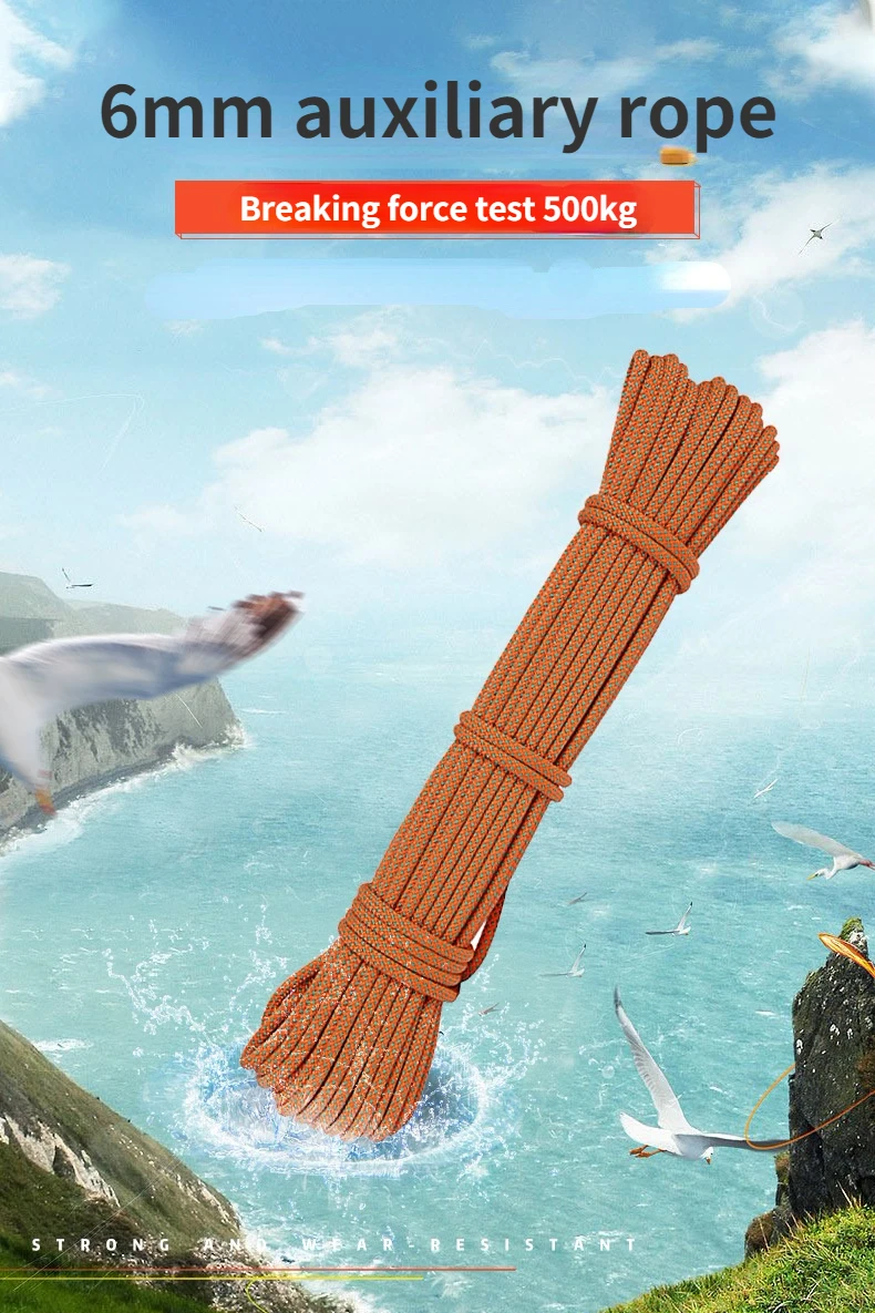 Description Picture 2 of itemOutdoor Paracord Rock Climbing Rope Accessories Cord 6mm Diameter High Strength Camping Hiking Rope Survival Tools