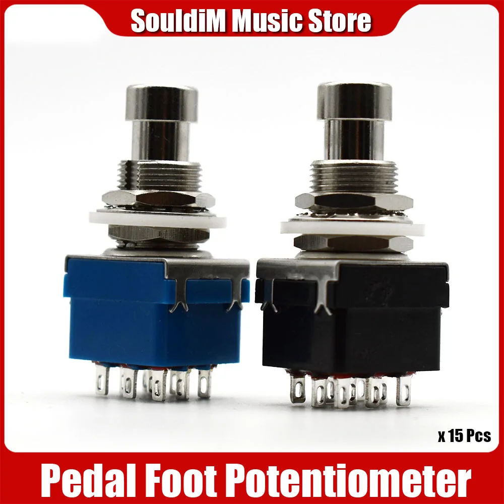 

15pcs Guitar Pedal Button Switch 3PDT 9-Pin Metal Latching Stomp Pedal Footswitch for Guitar Pedal Blue Black