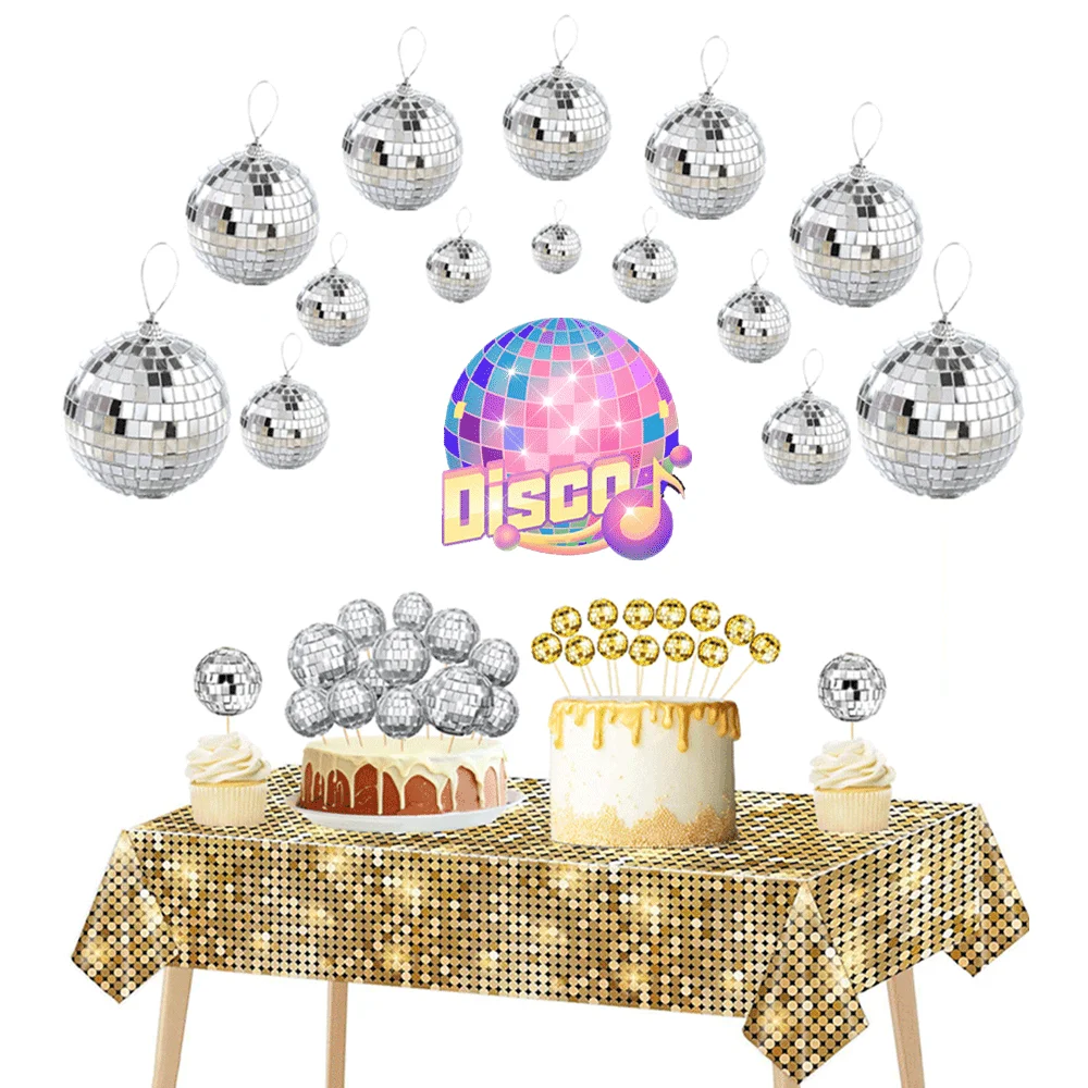 Disco Mirror Glass Ball Disco Theme Party Wedding Stage Bar Nightclub New  Year Home Decoration Pendant Cake Fork Reflective Ball - AliExpress, image size:1000x1000