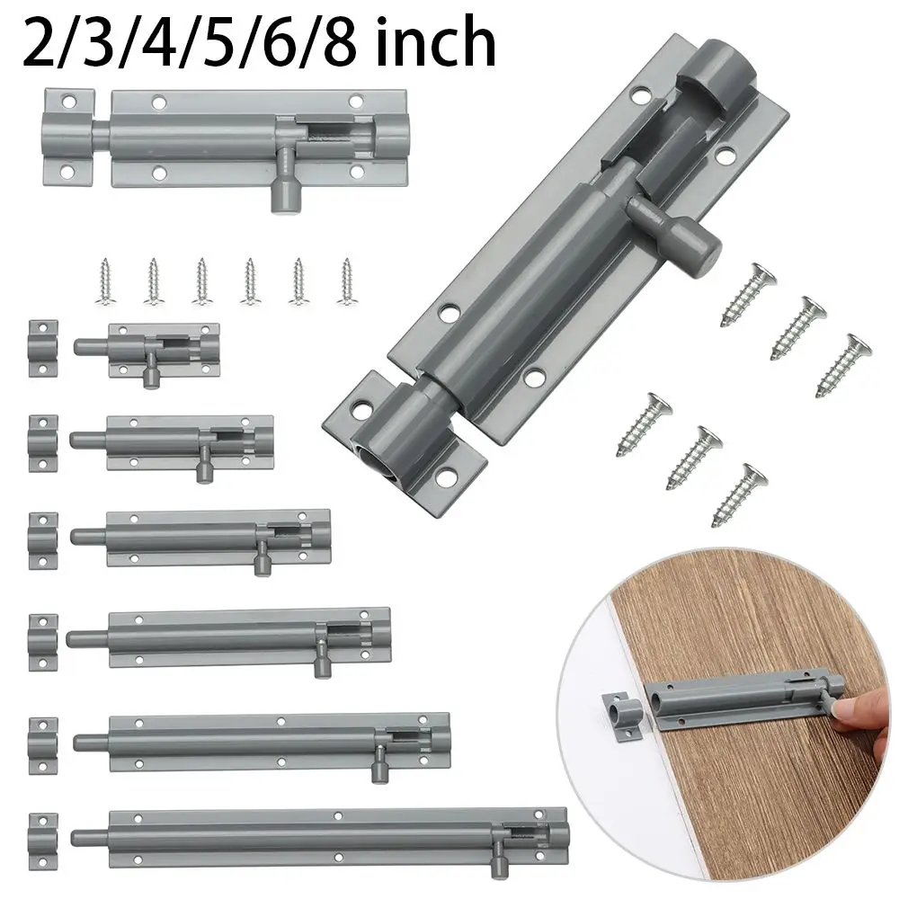 2-8" Window Door Lock Latch Tower Bolt Catch Heavy Duty Garden Gate Shed Sliding Door Home Hardware