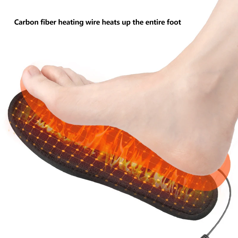 USB Rechargeable Heated Insoles Size 35-46 DIY Customizable Electric Heated Shoes Pad for Outdoor Skiing Winter Foot Warmers heated shoe insoles