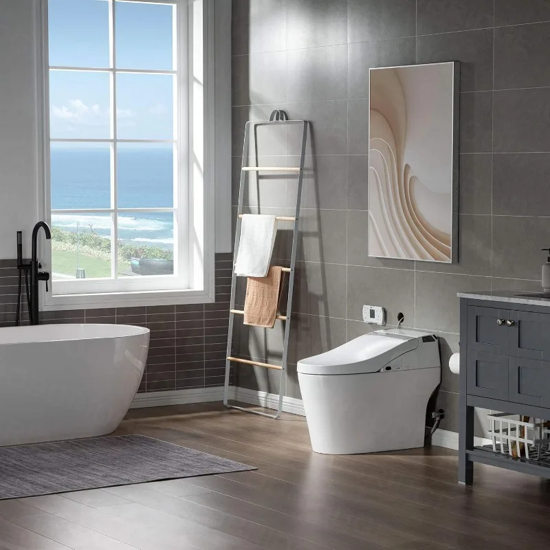 B0960S Auto Flush, Auto Open & Auto Close, 1.28 GPF Single Flush Toilet with Intelligent Smart Bidet Seat and Wireless Remote 4
