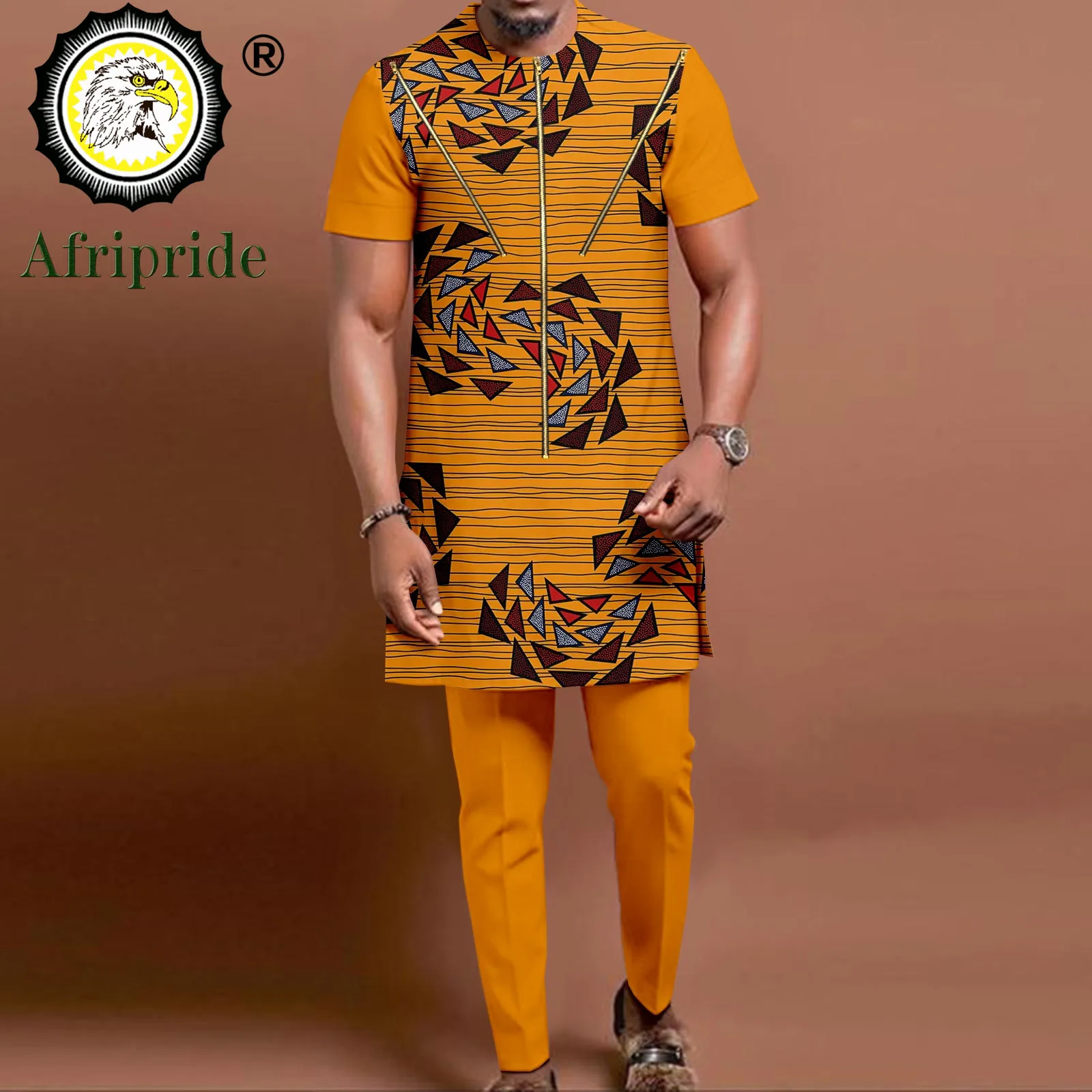 2023 dashiki men tracksuit 2 piece african shirts and ankara pants suits plus size outwear clothes wear afripride a1916057 African Outfits for Men Print Shirts and Pants Set Dashiki Tracksuit Men African Clothes Sweatsuits Tribal Outfits A2216032