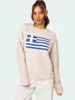 2024 Harajuku Hip Hop Knitted Men's Women's Sweater Fashio FLAG GIRL Pattern Printing Loose Tops Casual Streetwear Pullover 1