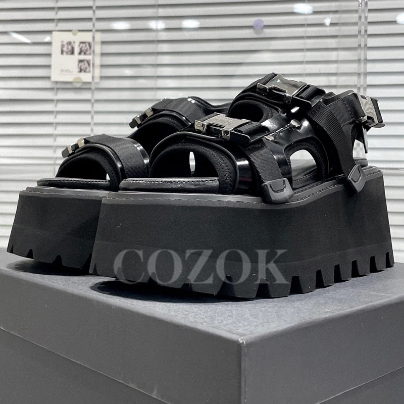 

Summer Ladies Sandals New Unique Buckle Strap Design Appear Thin Platform Sandals Non-slip Thick Bottom Female Muffine Shoes