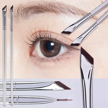 1/2/3PCS Professional Ultra Thin Angled Eye Liner Brush Fine Angle Flat Eyebrow Contour Makeup Detail Brushes Face Makeup Tools 1