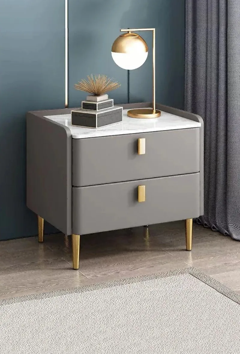 Description Picture 4 of itemSlate Nightstands Bedroom Bedside Table Wooden Furniture with Drawers Bedside Cabinet with 2 Drawers Multicolor 17.7inches 45cm
