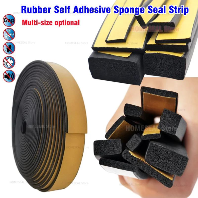 Rubber Self-Adhesive Black Foam Anti-Collision Seal Strip