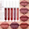 3Pcs/Set Waterproof Matte Nude Lip Gloss Brown Nude Pigment Dark Red Long Lasting Velvet Liquid Lipstick Women Makeup Lip Glaze