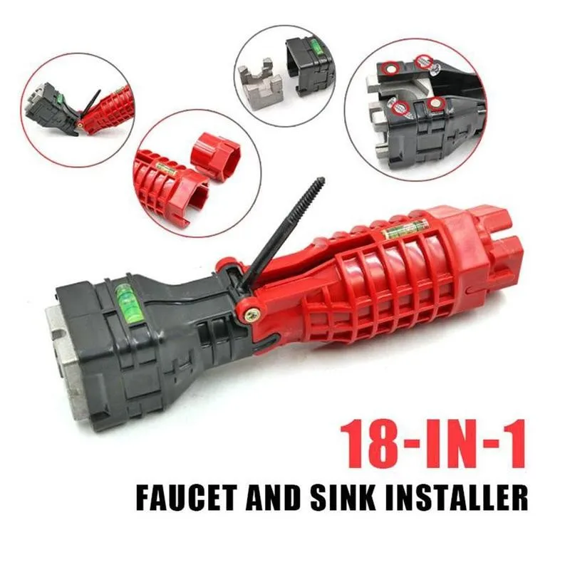 

Bathroom Professional 5/8/18 in 1 Faucet Wrench Double Head Sink Installer Sink Wrench Pipe Socket Repair Tool Home
