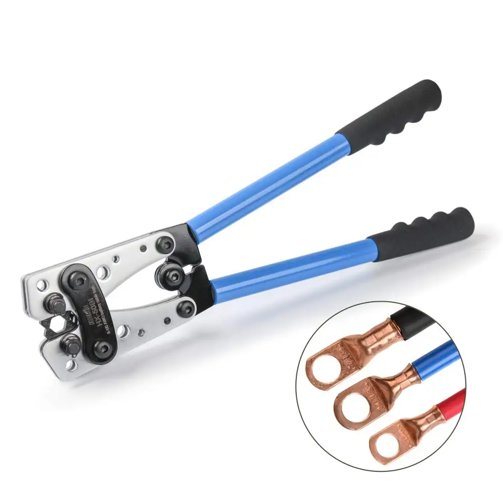 IWISS HX-50B Cable Lug Crimping Tool For Heavy Duty Wire Lugs,battery Terminals,copper Lugs Awg 8-1/0 Crimper Plier Clamp Tool 2