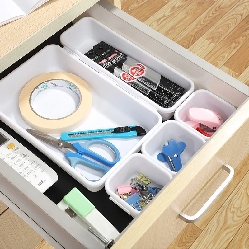 8pcs Kitchen Sundries Plastic Drawer Organizer Bins Storage Boxes Makeup  Jewelry Desk Drawer Organizer Tool Box - AliExpress