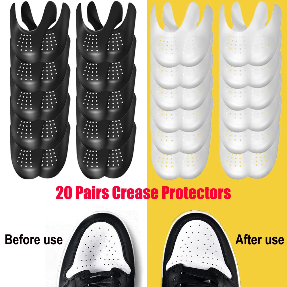 40 piezas Zapato Anti Arrugas Protectores para Sneakers Doblamiento Grieta Puntera Gorro Apoyo Guardias Zapatillas de Pelota Anti-plegado Protección Camilla