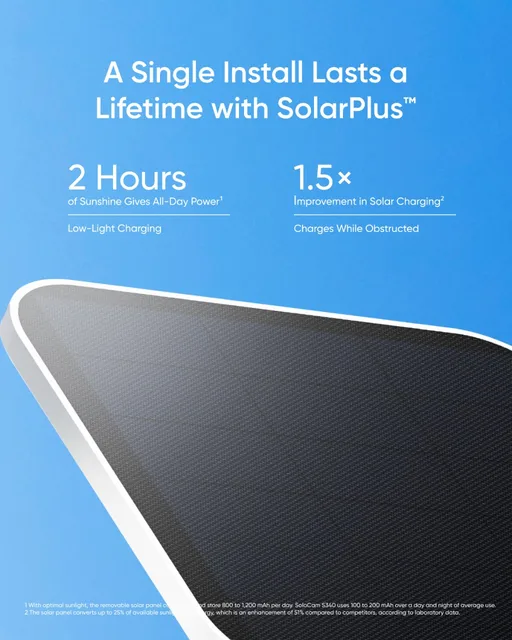 eufy SoloCam S340 Solar Security Camera Wireless Outdoor Camera 360° Surveillance No Blind Spots 2.4 GHz Wi-Fi No Monthly Fee 3