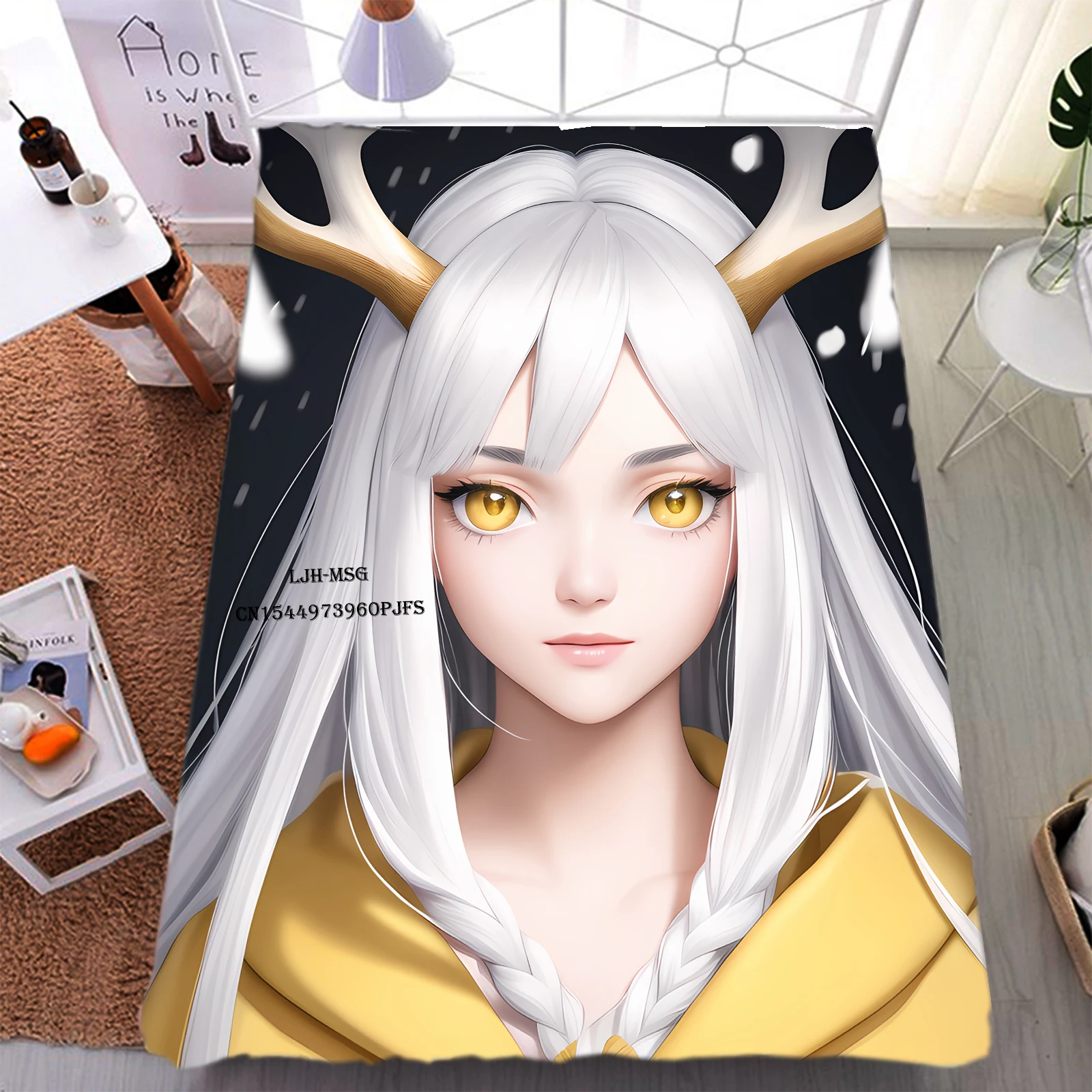 

Anime Girl Super Soft Flannel Throw Blanket Lightweight Air Conditioner Blanket Cooling Summer Blanket Cartoon Girl Blanket
