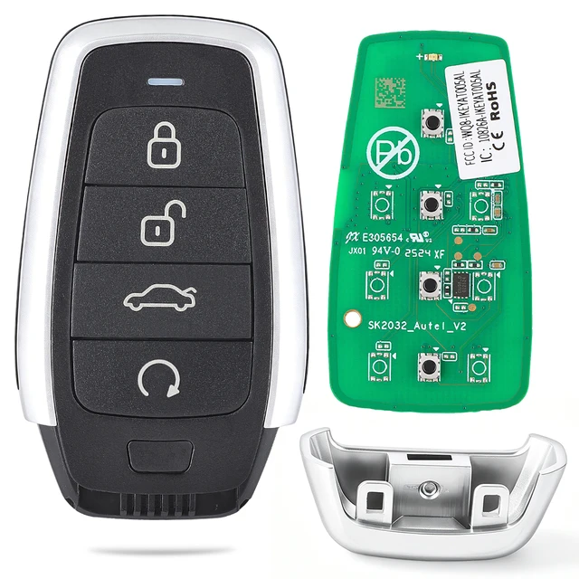 AT004EL IKEYAT004EL กุญแจรีโมทอัจฉริยะอเนกประสงค์ Autel สำหรับ KM100 IM508 IM608 KM100E ไม่มีใบมีดกุญแจ 4