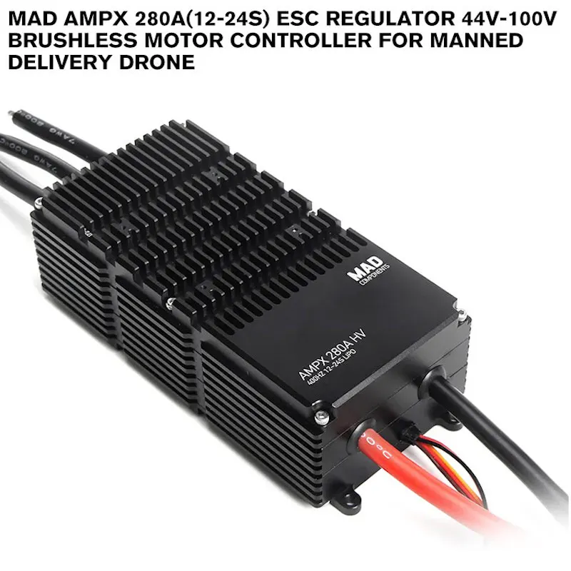 MAD AMPX ESC 레귤레이터, 브러시리스 모터 컨트롤러, 유인 배송 드론용, 280A(12-24S), 44V-100V