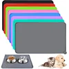 Pet Supplies Silicone Dog Bowl Mat with High Lips Non-Stick Waterproof Food Feeding Pad Puppy Feeder Tray Water Cushion Placemat 1