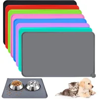 Pet Supplies Silicone Dog Bowl Mat with High Lips Non-Stick Waterproof Food Feeding Pad Puppy Feeder Tray Water Cushion Placemat 1