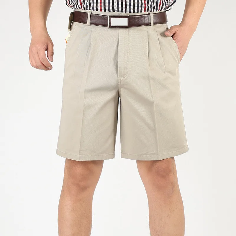 

MRMT 2023 Brand New Summer Men's Cotton High Waist Loose Five-point Short Pants for Male Thin Middle-aged Casual Pants