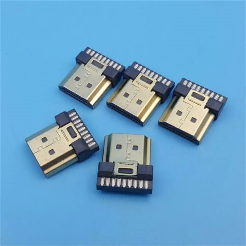 

Gold A Type Termination Repair Male HDMI 19 Pins PCB Socket Solder Solder Plug Connector