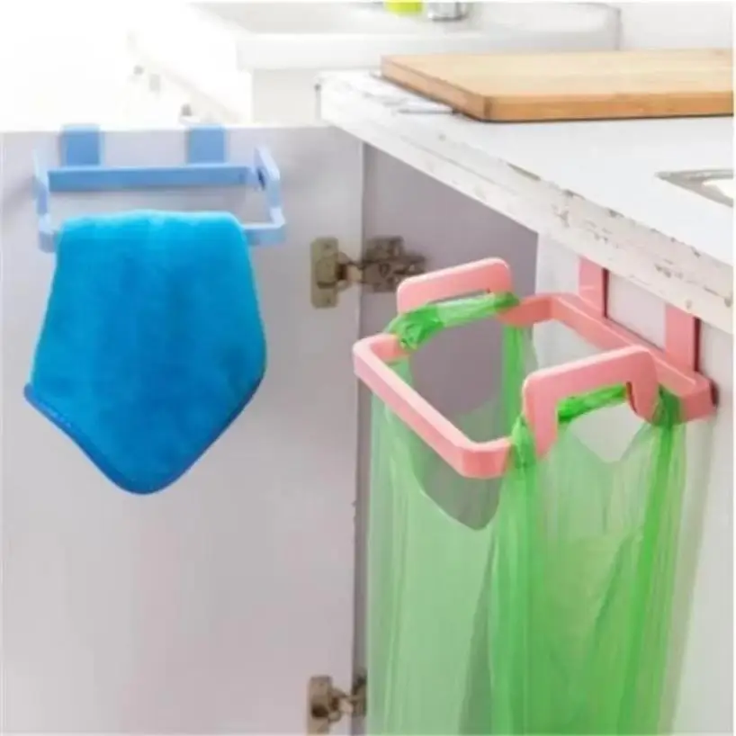 1 Pcs Garbage Bag Holder Kitchen Cabinet Door Hanging Plastic Cloth Holder Home Storage Plastic Garbage Bag Holder