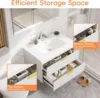 30'' Floating Bathroom Vanities with Sink, Wall Mounted Bathroom Floating Vanity with Ceramic Sink,2 Drawers, Soft-Close Doors 3