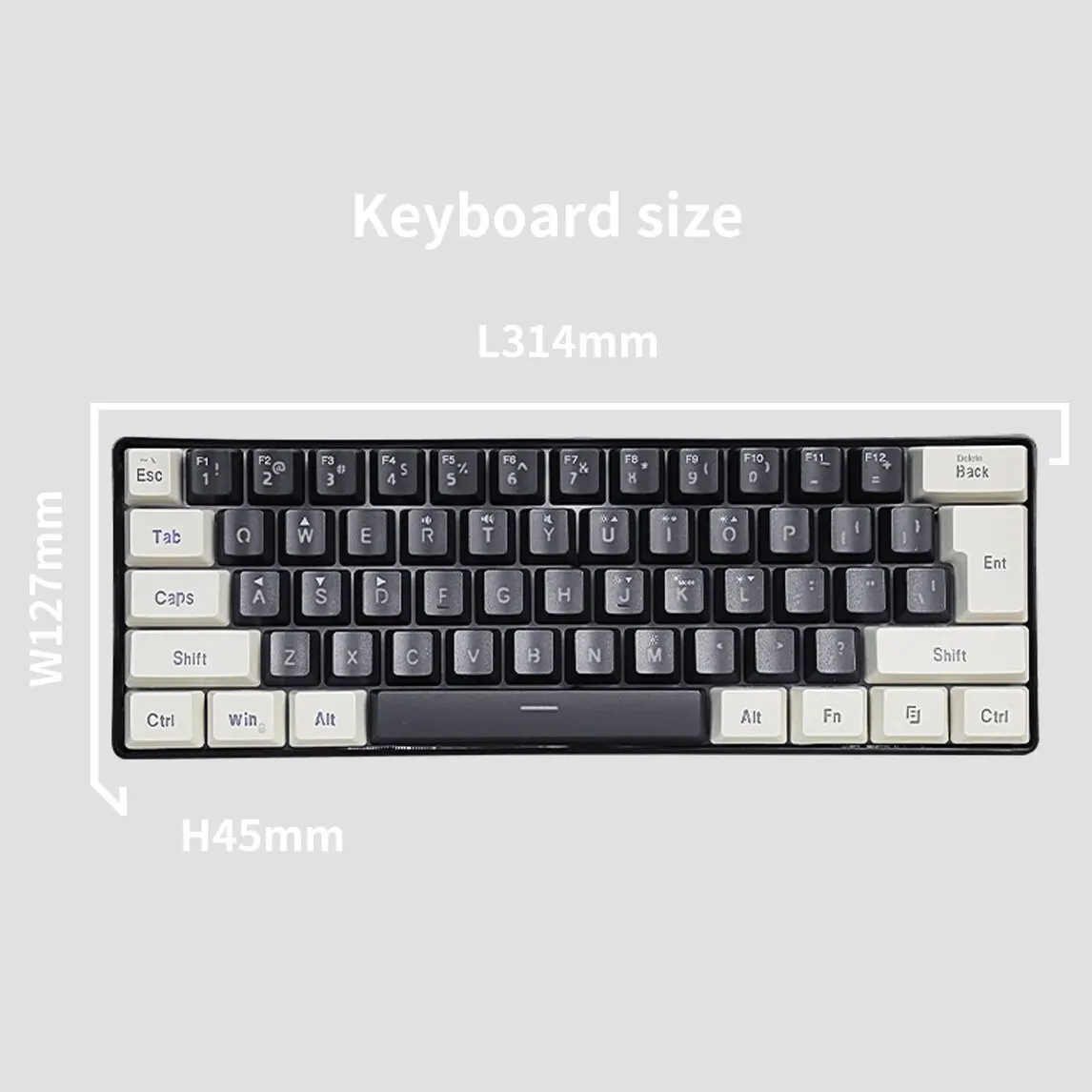 Фото SAMA YG91-3 Проводная короткая игровая клавиатура-механическая 61 клавиша с RGB фиолетовым черным для компьютера/ноутбука/настольного компьютера №5