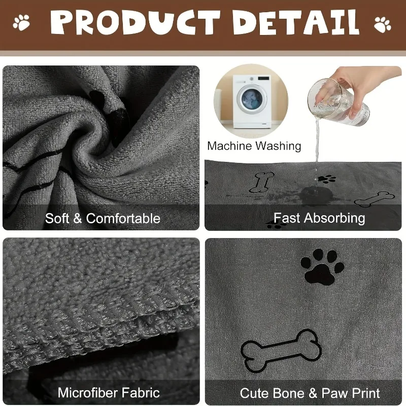 Quick-Dry Pet Bath Towel 4
