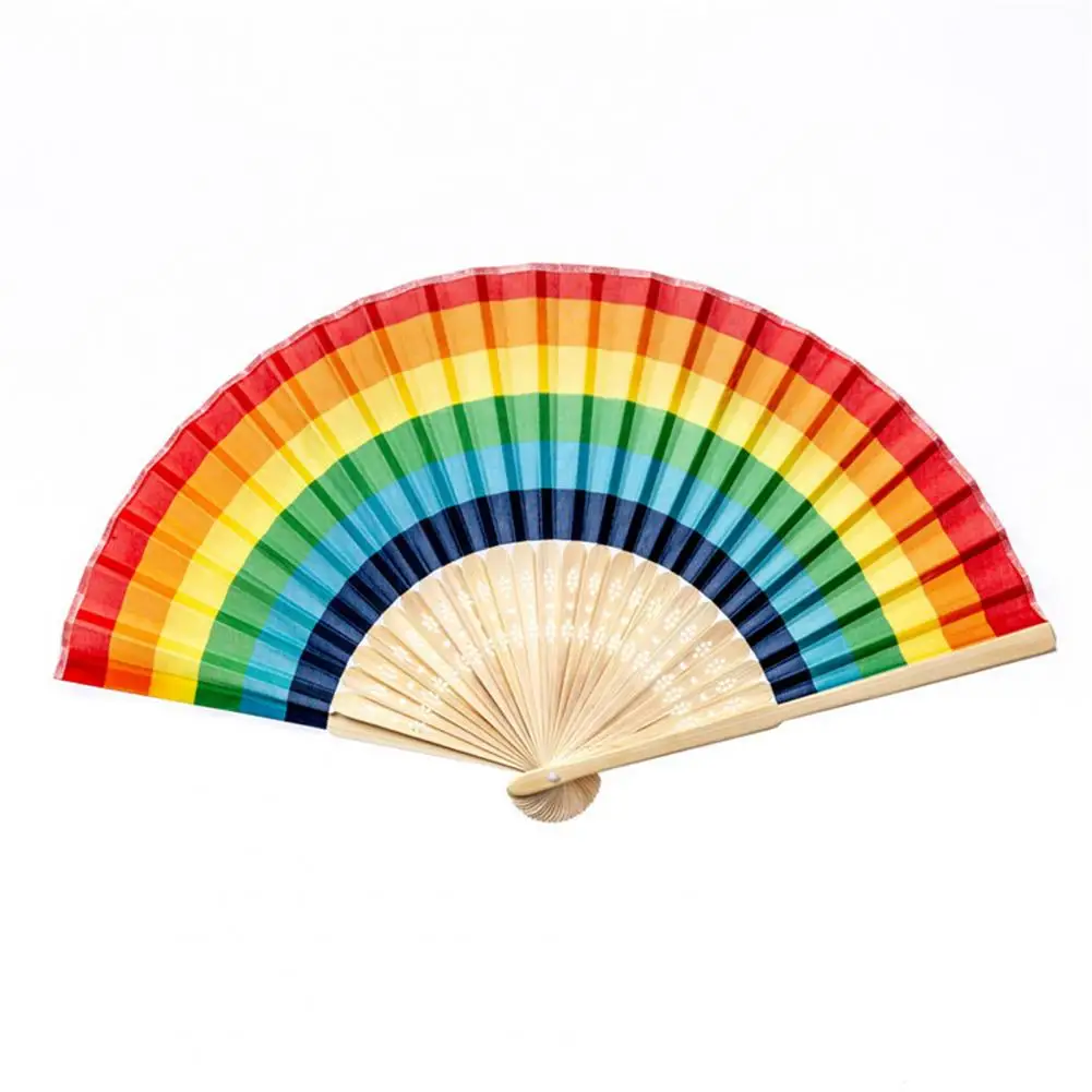 bmuvghi Ventaglio pieghevole arcobaleno Pride Hand Fan Gay Pride Roba grande Clack Fan pieghevole Rave Fan per LGBTQIA+Pride Parade Pride Accessori roba