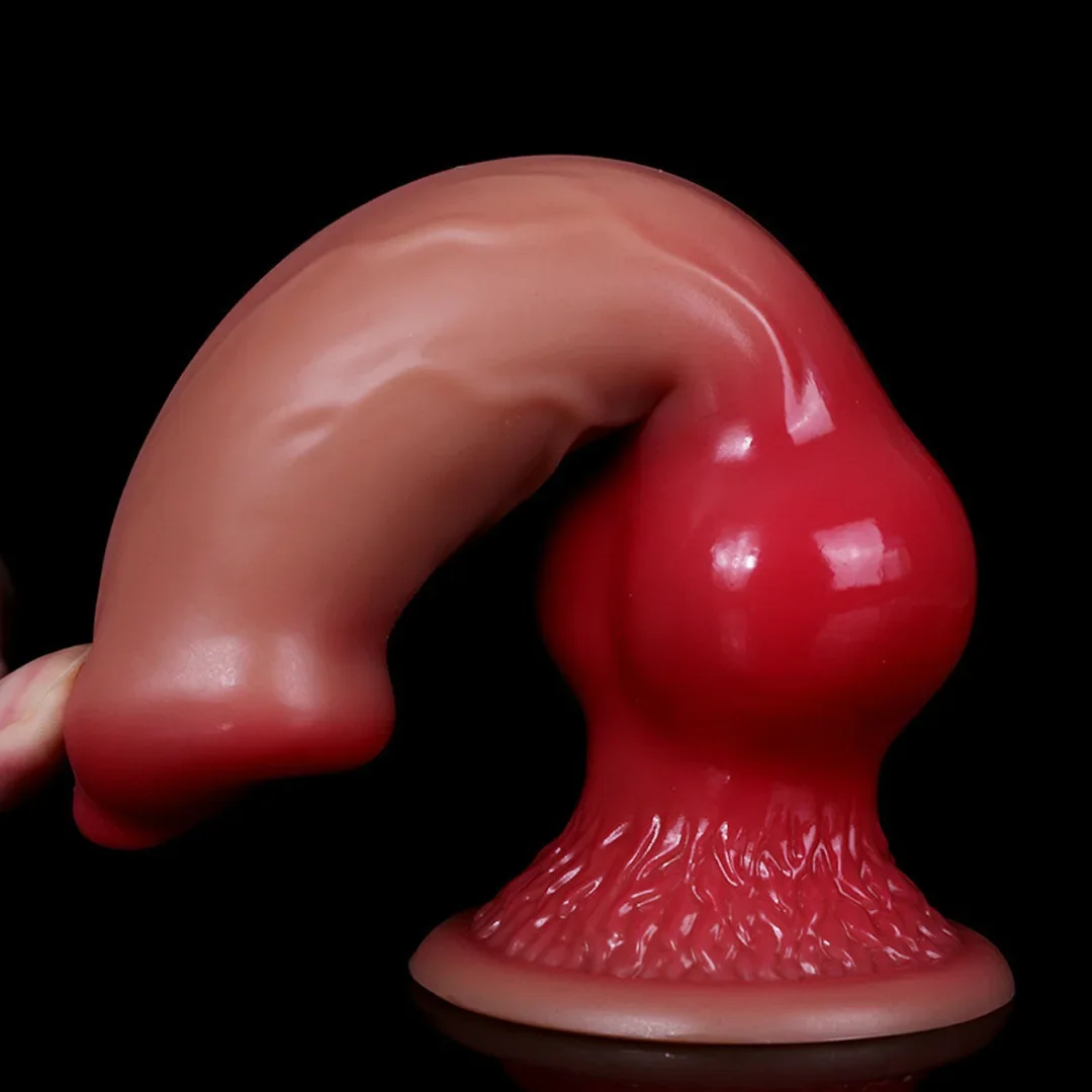 Silicone animal dog dildo vaginal vestibule plug realistic silicone dildo female male masturbator couples adult products quee