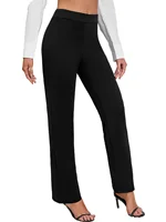  2025 Casual Elegant Slim Straight Pants Women Elastic Waist Stretchy Slimming Black Daily Office Trousers - Image 2