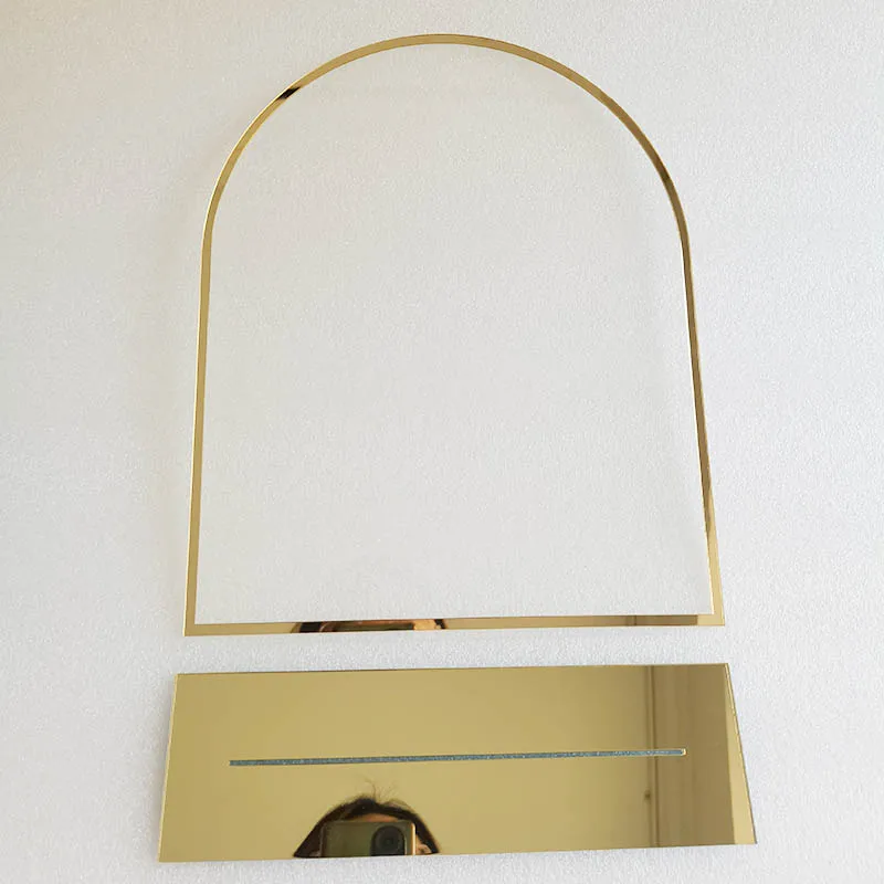 Acrylic Blank Arch Wedding Sign Mirror Frame Empty Table Sign Acrylic Table Wall Decoration