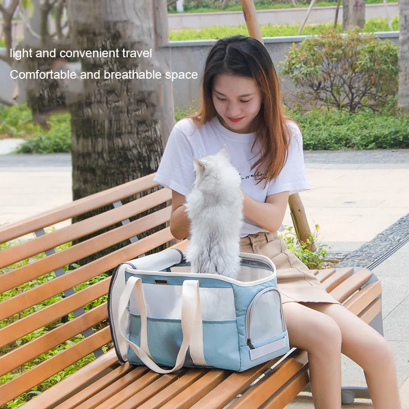 

Pet Carrier Bag for Cat Small Dog Backpack Travel Car Seat Transport Moving Puppy Women Animals Box Supplies Accessories Stuff