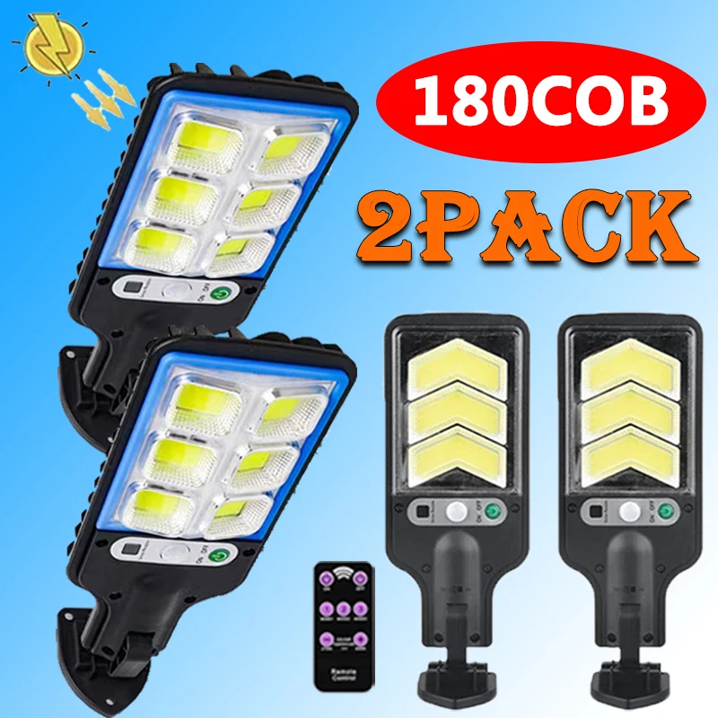 Solar Street Lights Outdoor Solar Lamp With 3 Light Mode Waterproof Motion Sensor Security Lighting for Garden Patio Path Yard