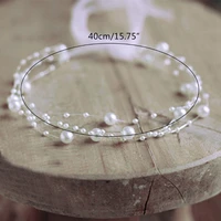 Princess Baby Photoshoots Posing Photo Tieback Hair Accessories Newborn Photography Props Toddler Girls Pearl Headband 6