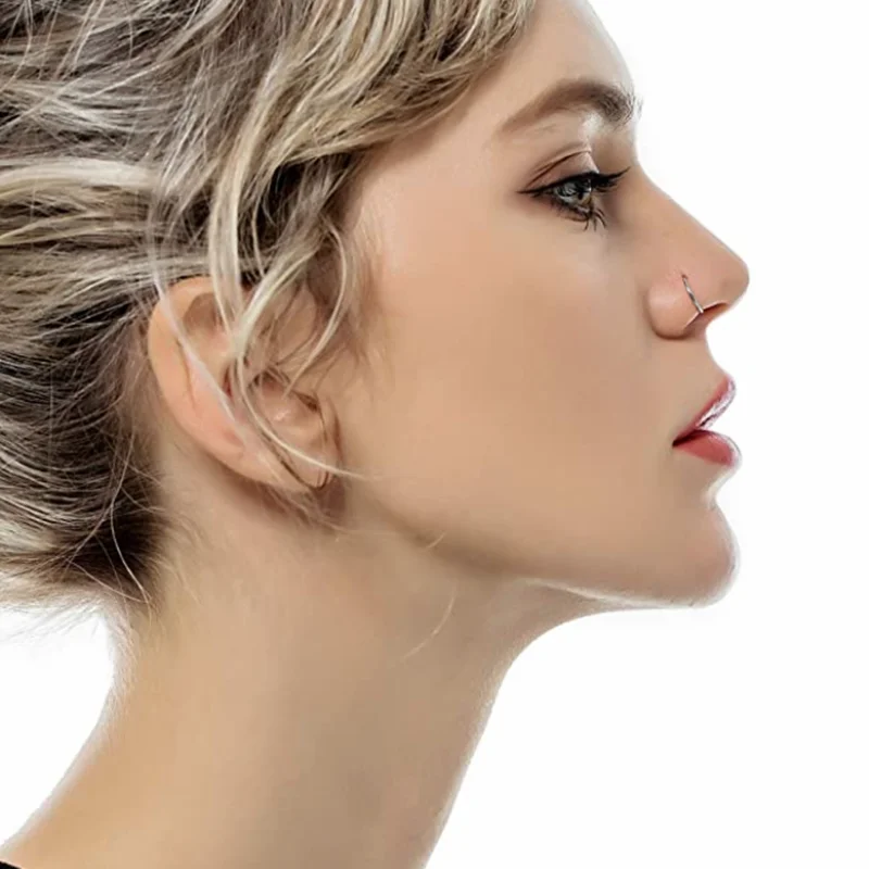 Nose Rings Piercing Jewelry 1Piece Surgical Steel Tornito Nose Clicker 16G18G Septum Piercing Clicker Ear Cartilage Pircing Earring Helix Septum Cliker Ring