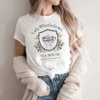Teacup Lady Whistledown  Shirt Women Graphic Harajuku T-shirt Unisex Fashion Manga Y2k Tshirt kawaii Vintage Tops Female 1