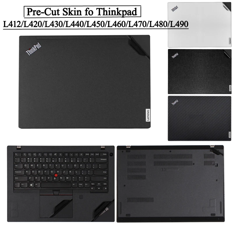 Pre-Cut Anti Fingerprints Vinyl Decal Sticker Skin for Lenovo Thinkpad Laptop Cover Film for L430 L440 L450 L460 L470 L480 L490