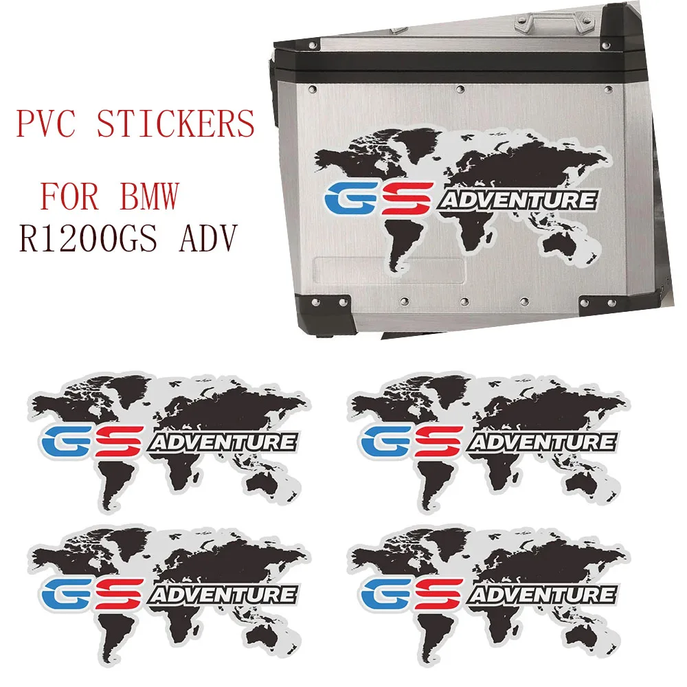 For BMW R1200GS R 1200 GS ADV GSA Trunk Panniers Luggage Aluminium Motorcycle Tail Top Side Box Cases Stickers Adventure