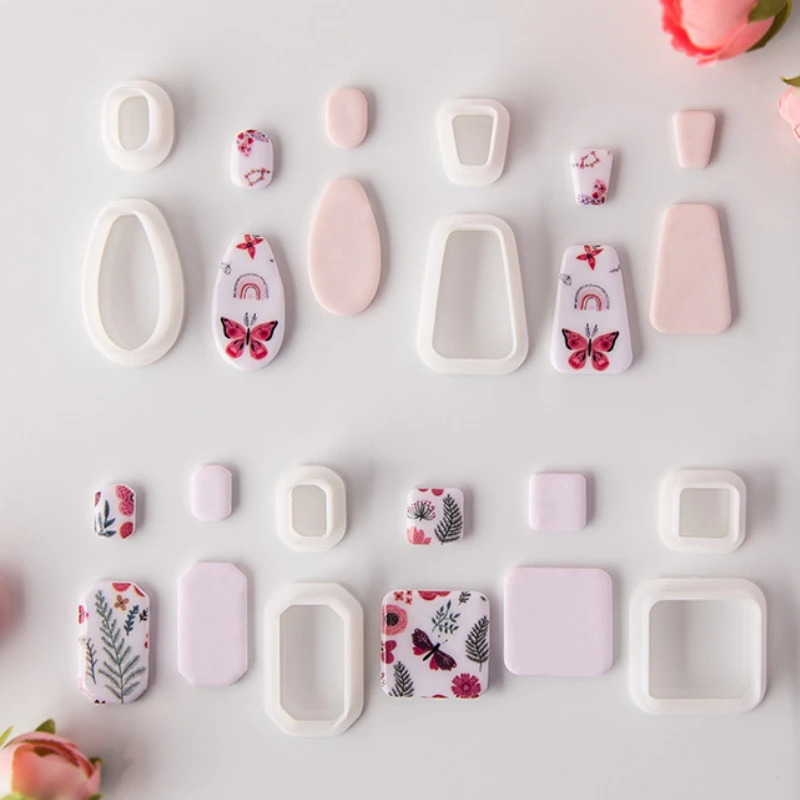Polymer Clay Cutter 2Pcs/Set Geometric Shaped Polymer Clay Cutters Mold Creative Graphics DIY Earring Pendant Jewelry Modeling Cutting Die Hand Tool