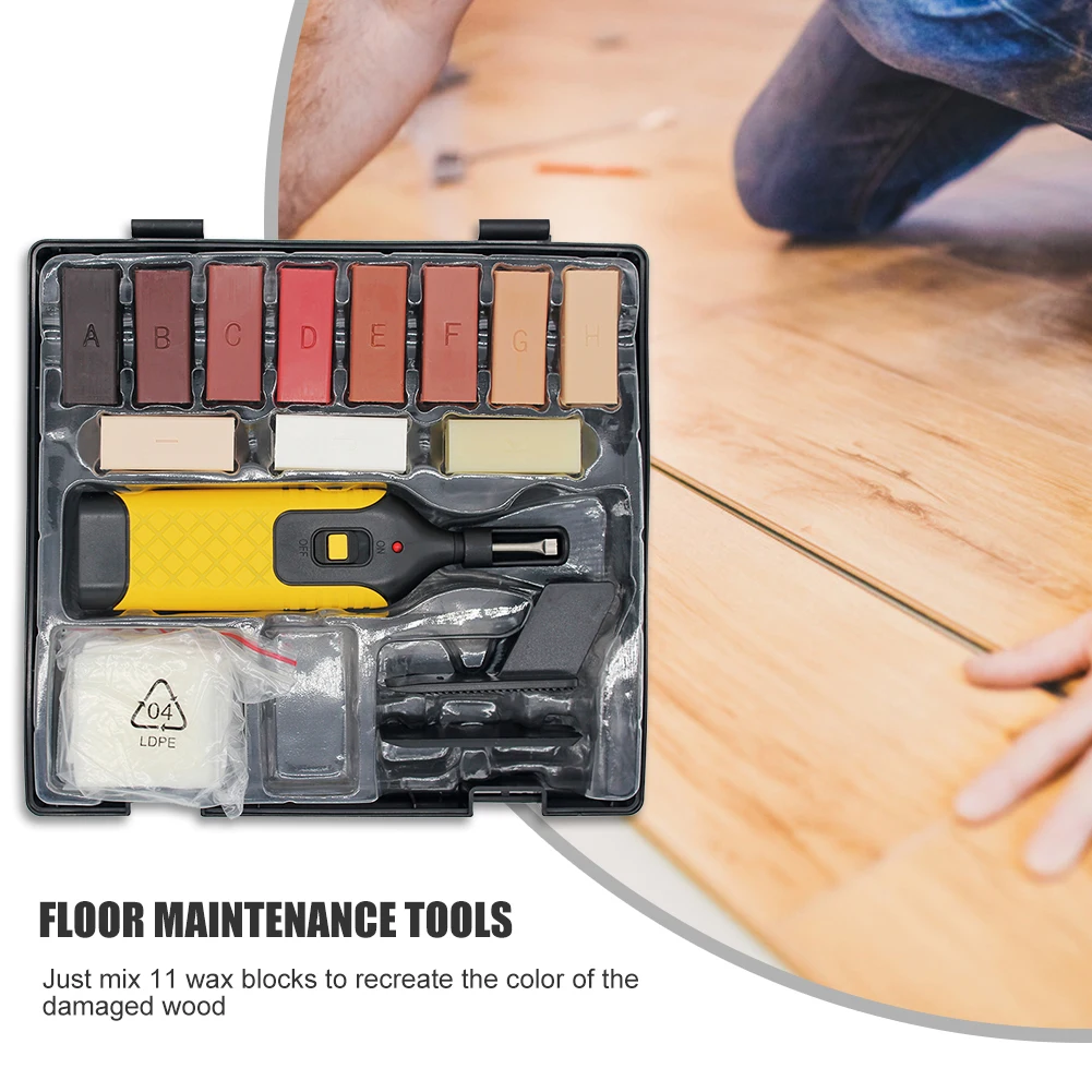  DIY Manual Floor Furniture Repair Kit, Tile Floor Repair Kit  Stone Repair Kit with 11 Block Wax, Hardwood Laminate Wooden Wood Floor  Furniture Repair Kit (Including Battery) : Health & Household