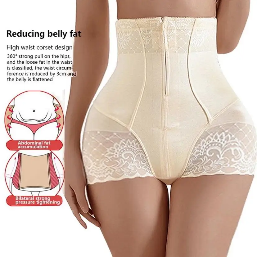 1 Pcs New Tummy Control Panties Women Zipper Body Shaper High Waist Shaper Pants Seamless Shapewear Postpartum Panties